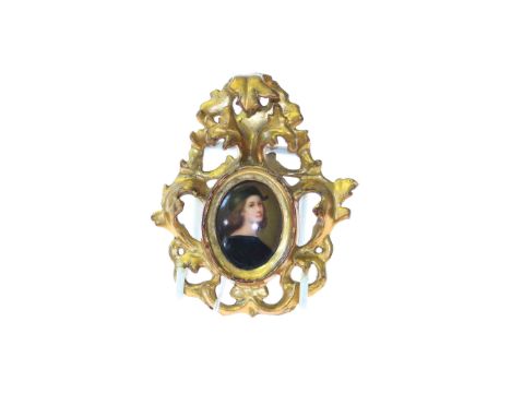 Gilt framed oval portrait miniature