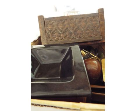 A mixed selection of items to include ashtrays, lighter etc 