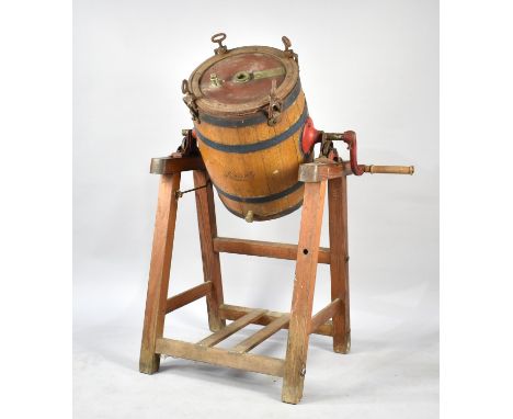 A Vintage Coopered Butter Churn on Stand, Handle No AH1-2 