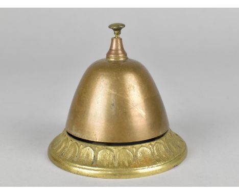 A Vintage Brass Counter Reception Bell, Working Order, 8.5cms High 