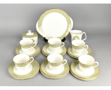 A Royal Doulton Sonnet Tea Set to Comprise Six Cups, Six Saucers, Six Side Plates, Cake Plate, Milk Jug and a Sugar Bowl 