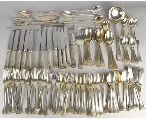A Large Set of Christofle Silver Plated Cutlery to Comprise Knives, Forks, Spoons, Serving Spoon, Ladle etc 