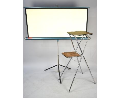 A Vintage two Tier Projection Table together with a Starlight Screen 