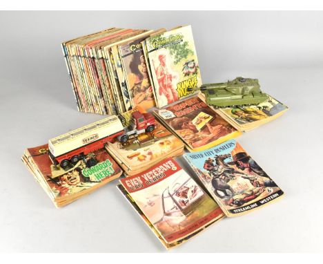 A Collection of Various Vintage Commando and Other Comics Together with a Dinky Chieftain Tank etc 