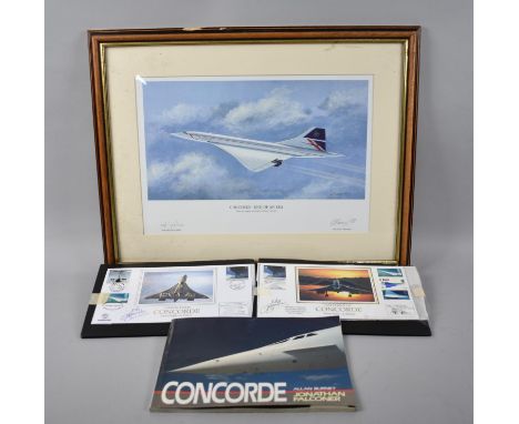 A Collection of Various Concorde Ephemera to include First Day Covers, Booklet and Signed Limited Edition Print 
