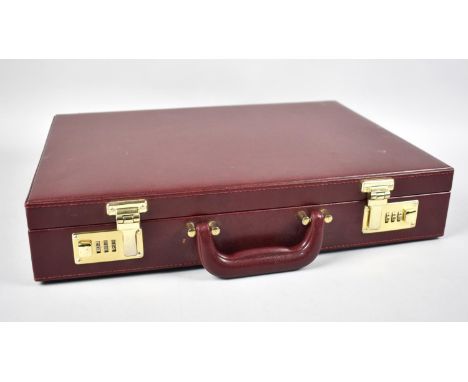 A Modern Leather Effect Combination Lock Briefcase, 44.5cms Wide 