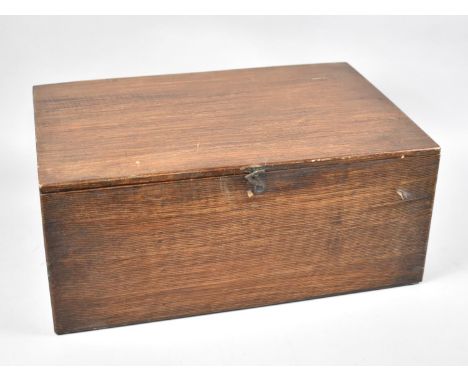 A Vintage Scumble Glazed First Aid Box with Hinged Lid to Sectioned Interior, 44cms Wide 