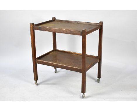 A Vintage Oak Two Tier Trolley, 63cms Wide 