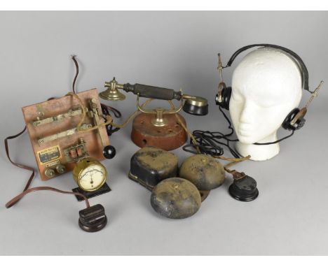 A Collection of Various Vintage Telecommunication and Other Items to Comprise Air Ministry Morse Code 'Buzzer Practice', Head