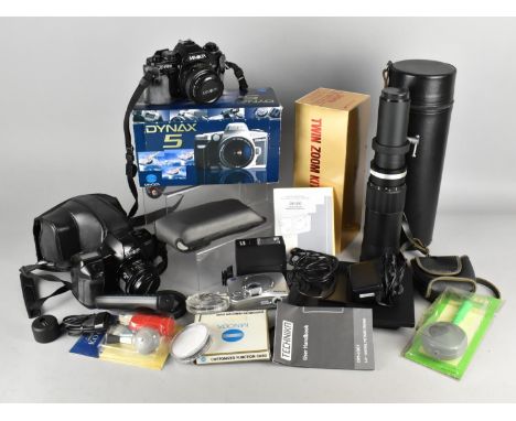 A Collection of Various Cameras and Accessories to Comprise Minolta Cameras to Include X-700, Dynax, Telescopic Lens, Sigma F