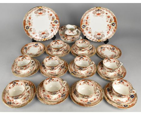 An Edwardian Floral Trim Pattern Tea Set to Comprise Ten Cups, Twelve Saucers, Twelve Side Plates, Two Cake Plate, Slop Bowl 