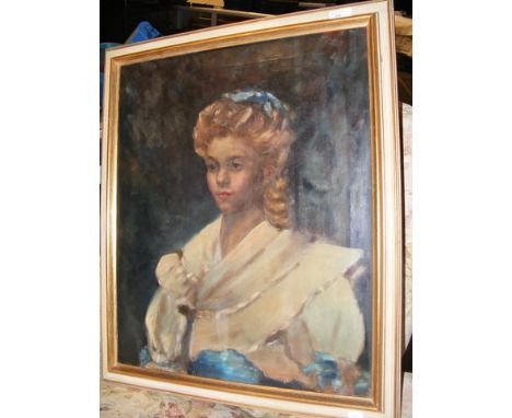 An oil on canvas portrait 