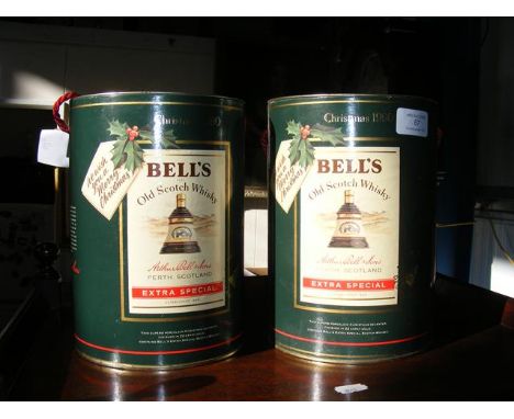 Two unopened Bell's Old Scotch Whisky decanters - Christmas 1990 
