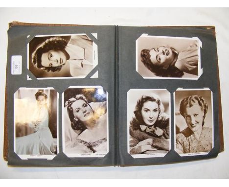 An album containing various collectable film star postcards - from the 1930's, including Greta Garbo