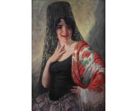 Julien 't Felt (1874-1933) Portrait of a Spanish beauty, signed (lower right), oil on canvas Julien t' Felt was the youngest 