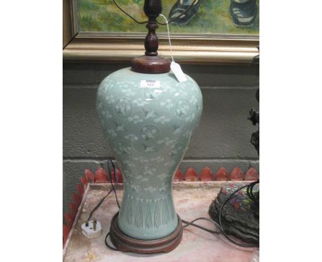 A 20th century Chinese celadon vases as a lamp