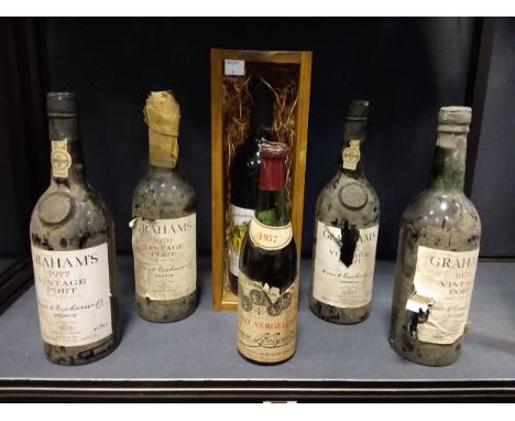 Graham Port 1970 and various ports and wines including Grahams Port 1977 x 2