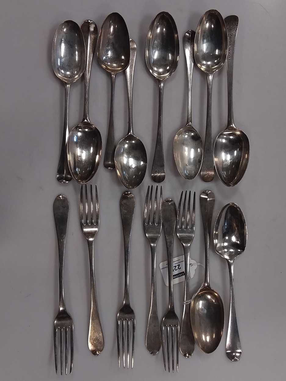 A collection of early to mid 18th century silver flatware in - Cheffins ...