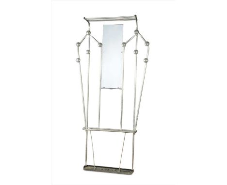 the central mirror with luggage rack above flanked by hanging buttons to either side, a stick stand below (Dimensions: 181 x 