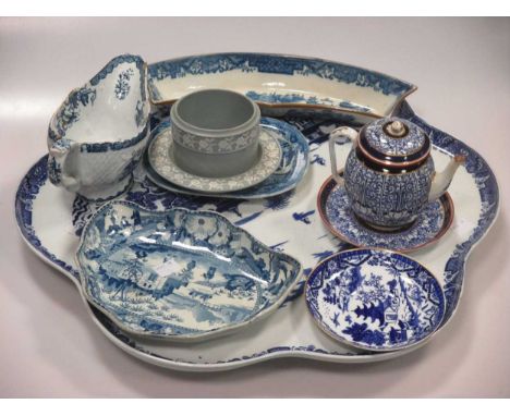 various blue and white and other china wares, including a Swansea shaped dish, and a Spode dish (Damaged)Condition report: (D