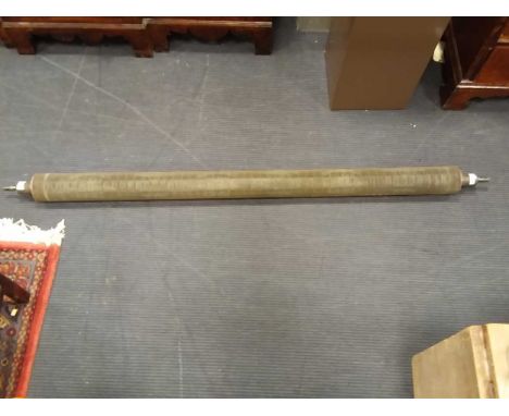 A brass mid 20th century Cambridge paper watermark roller