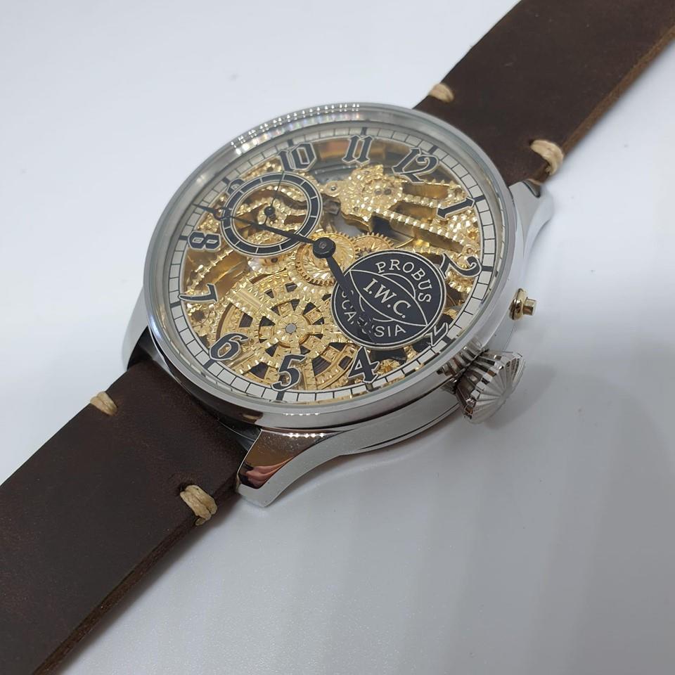 IWC Skeleton designer's watch movement engraved and skeletonised by