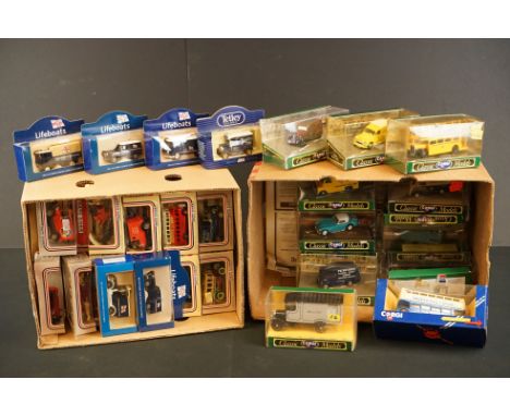 Around 61 Boxed diecast models to include 12 Corgi Classic models, 42 Lledo Days Gone models, 5 Lledo RNLI Lifeboats models e