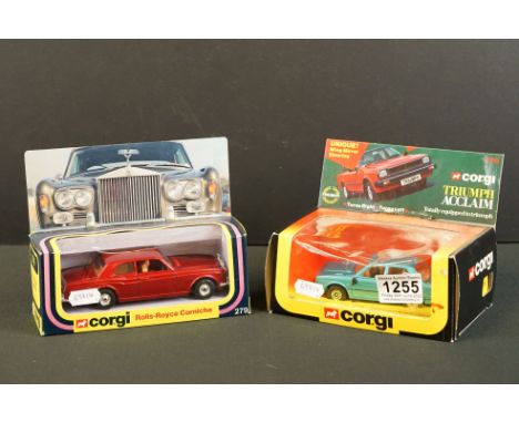 Two boxed Corgi diecast models to include 276 Triumph Acclaim and 279 Rolls Royce Corniche, diecast excellent, boxes vg 