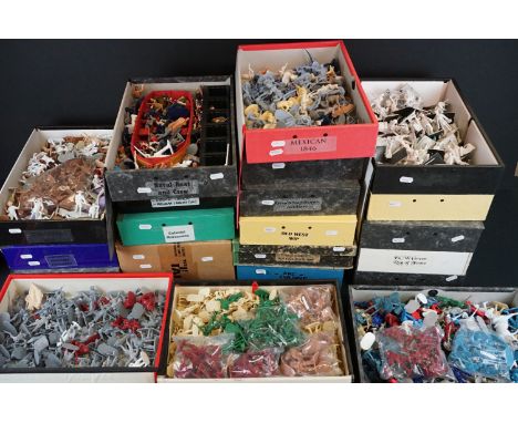 Collection of around 2000 plastic model figures, to include many Armies In Plastic, a few Timpo, Crescent, Britains etc, vari