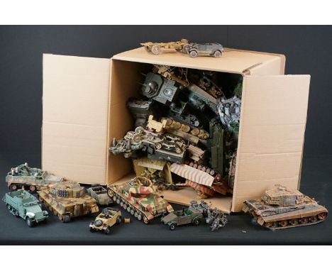 Around 60 plastic &amp; diecast model tanks and other military vehicles, to include Newray, Ertl, Lone Star, Britains etc 