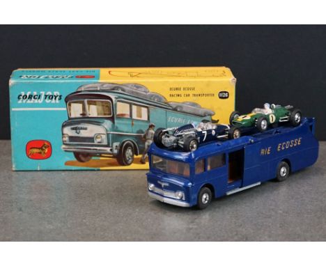 Boxed Corgi Major 1126 Ecurie Ecosse Racing Car Transporter diecast model with 2 x Corgi Racing Cars to include Cooper Masera