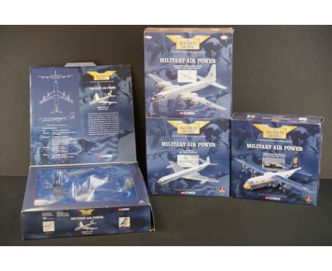 Four boxed Corgi The Aviation Archive 1/144 Military Air Power diecast models to include AA32901 Boeing VC-137C Air Force One