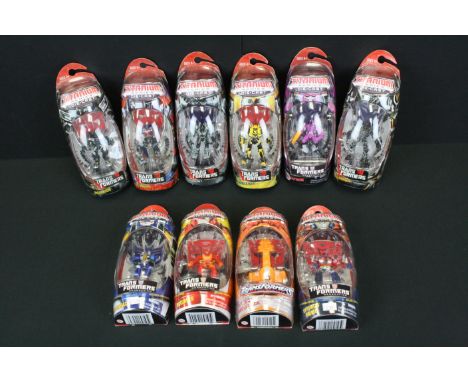 Transformers - 10 Carded Hasbro Galoob Titanium Series diecast figures to include Megatron, Thundercrack, AutoBot Starship Ar