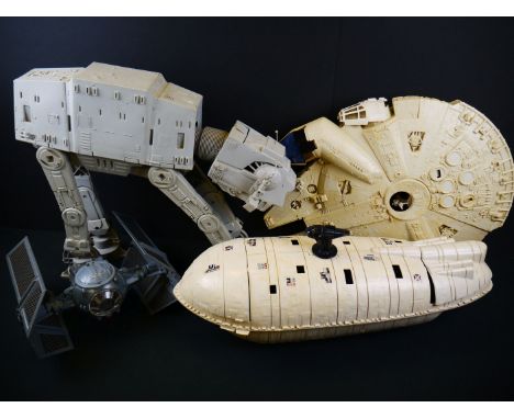 Star Wars - Four original vehicle sets to include Rebel Transport, Millennium Falcon, AT-AT &amp; Darth Vader's Tie Fighter, 