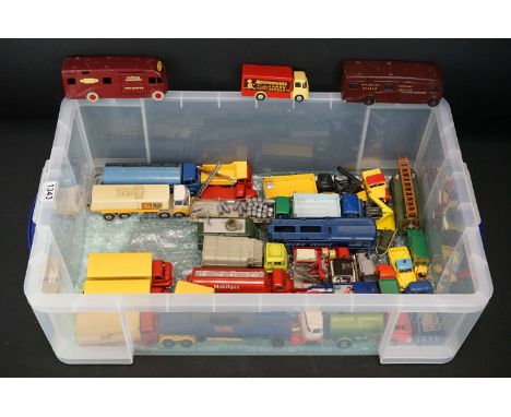 Collection of around 30 mid 20th C onwards play worn diecast commercial models to include Dinky and Corgi, featuring 968 Dink