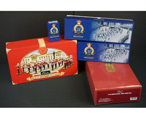 Five boxed Britains metal figure sets to include 41102 Limited Edition Royal Marine Band, 40293 Band of the Royal Marine Ligh