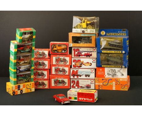 25 Boxed diecast &amp; plastic models to include Rami, Gama, Rio, Brumm, Grip, Jouets, Zylmex and Wiking, models vg, boxes sh