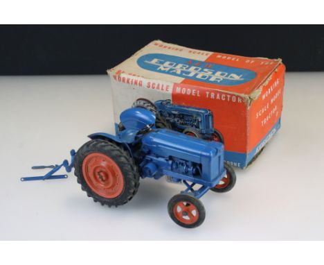 Boxed Chad Valley Fordson Major diecast model in blue, diecast gd with fair box 