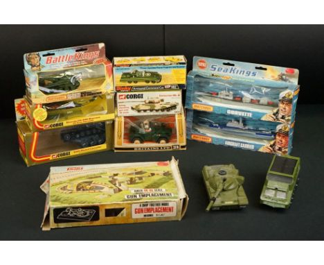 Five boxed military diecast models to include Dinky 602 Armoured Command Car, Britains 9781 British Scout Car &amp; 3 x Corgi