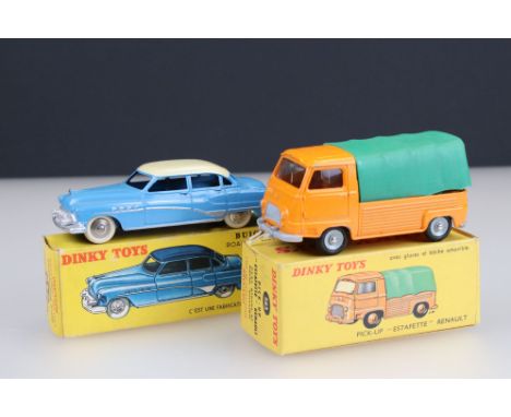 Two boxed French Dinky diecast models to include 563 Pick Up Estafette Renault in orange with green hood and 24V Buick Roadma