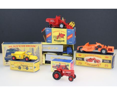 Three boxed Matchbox Lesney Major Pack diecast models to include M9 Inter State Double Freighter, M10 Whitlock Dinkum Dumper 