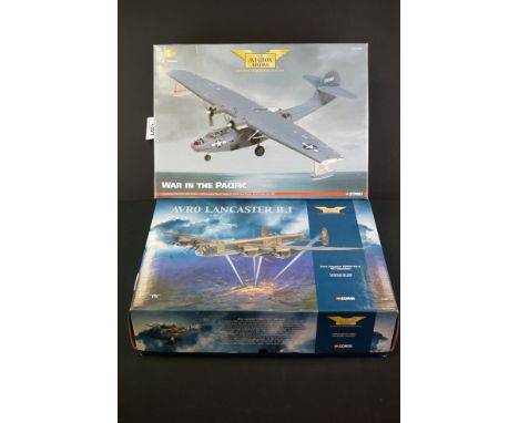 Two Boxed Corgi Aviation Archive 1:72 diecast models to include AA32601 Avro Lancaster 467 Squadron (broken small rear wing a