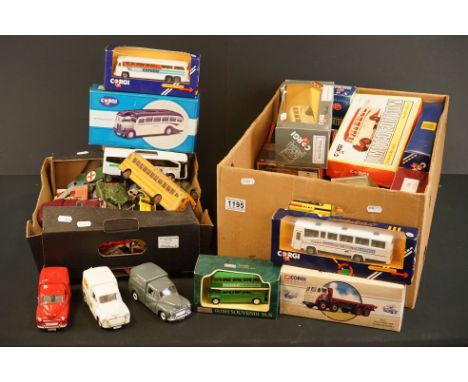Around 20 boxed diecast models to include 8 x Shell, Britains Elite David Brown 990 Implematic Tractor, Corgi Original Omnibu