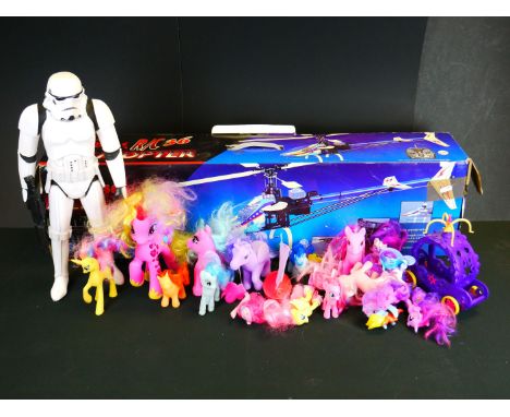 Quantity of Hasbro My Little Pony along with Jakks Pacific Stormtrooper Figure &amp; boxed Walkera R/C Helicopter (2 boxes) 