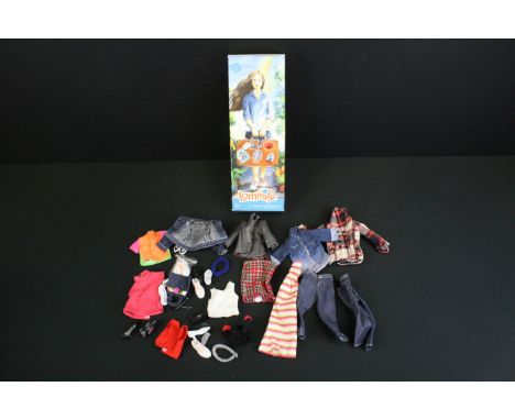 Boxed first edition Lammily doll plus a quantity of Lasmmily doll clothing 
