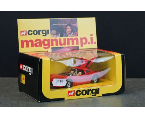 Boxed Corgi 298 Magnum PI Ferrari 308 GTS diecast model, diecast excellent, box vg with creasing to joining part of top card 