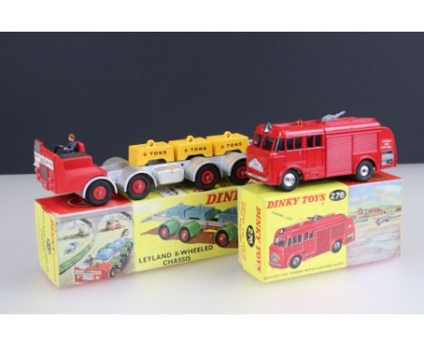 Two boxed Dinky diecast models to include Supertoys 936 Leyland 8 Wheeled Chassis (complete, some paint paints, vg overall) a