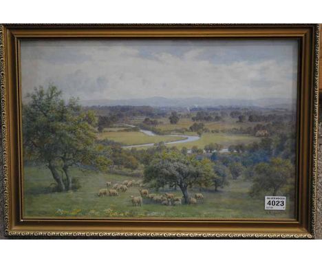 A R QUINTON, VALE OF EVESHAM, SIGNED WATERCOLOUR, 33CM BY 50CM 
