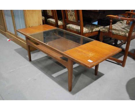 1970'S TEAK &amp; GLASS MAGAZINE TABLE WITH UNDERSHELF 