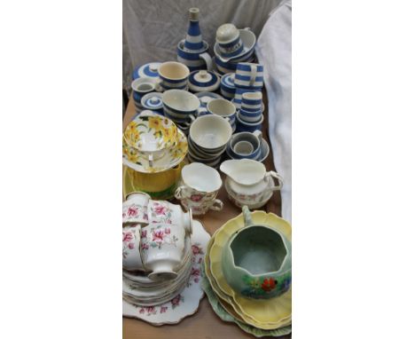 A collection of T G Green Cornishware pottery together with Carltonware etc